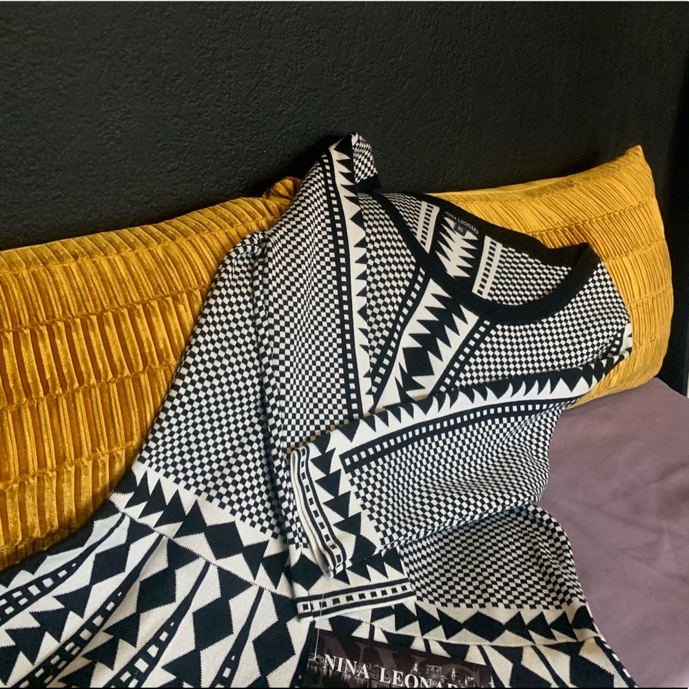 Black and White Nina Leonard dress